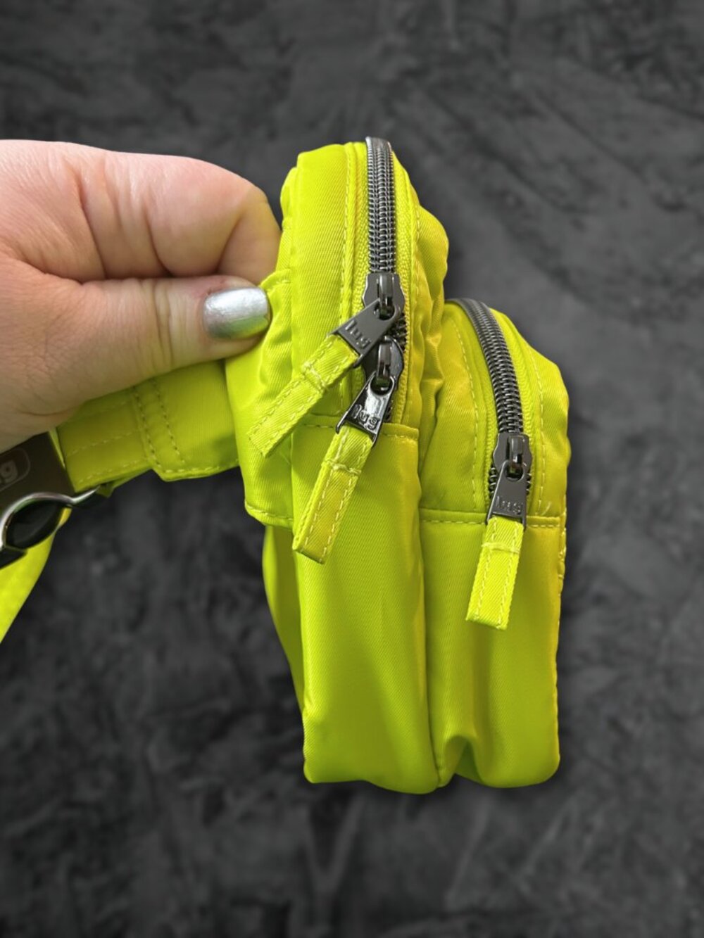 Lug Classic Quilted Belt Bag Crossbody Double Back in Lemon Lime Green - Picture 7 of 15